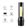 Small-sized  USB Rechargeable LED Flashlight.(XPE+COB)Inbuilt Battery.