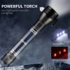 9-in-1 Multi-Function LED Solar/Electricity Rechargeable Flashlight--With Alarm Sound