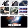 9-in-1 Multi-Function LED Solar/Electricity Rechargeable Flashlight--With Alarm Sound