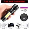 4Modes Rechargeable Zoomable Flashlight with Front+ side Light(T6+COB). Inbuilt Battery
