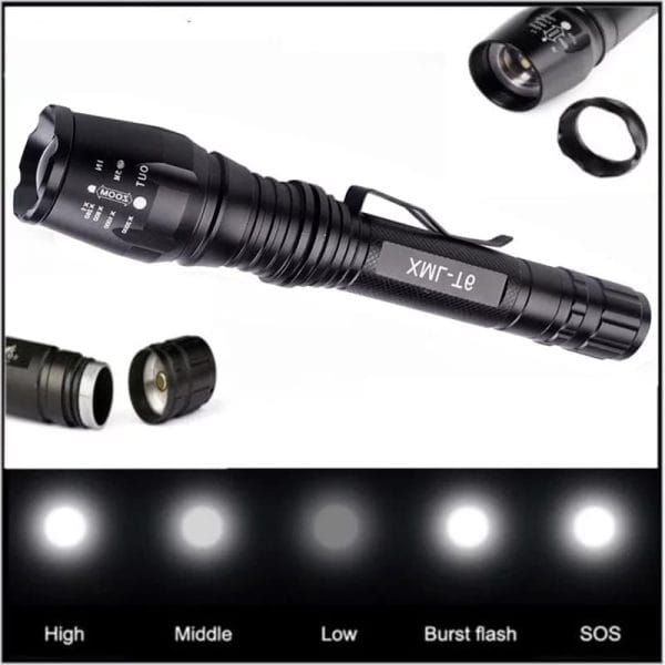 300m Beam V.2 LEDFlashlight 18650 T6 XML. Torch + 18650 + Charger
