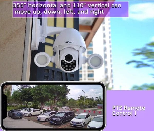 PTZ Cctv IP Camera Bulb/floodlight, 3MP, Tuya App, IR Night Vision, Smart Home