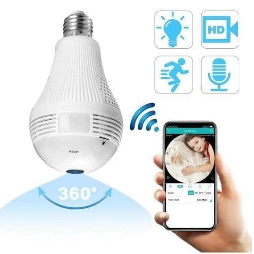 Bulb WiFi CCTV Nanny Camera 360 Degree 1080P