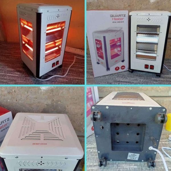 1600W Four Sided Quartz Halogen Room Heater House Warmer with 4 Heating Modes