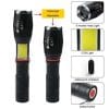 420366164-551947049.jpg 2 IN 1(XPE+COB) Rechargeable Zoomable Flashlight(250m beam). Removable 18650 Battery. AAA batteries Compatible