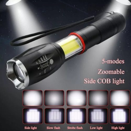 553079795284980995.jpg 2 IN 1(XPE+COB) Rechargeable Zoomable Flashlight(250m beam). Removable 18650 Battery. AAA batteries Compatible