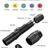 300m Beam V.2 LEDFlashlight 18650 T6 XML. Torch + 18650 + Charger