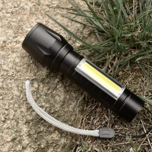 Small-sized  USB Rechargeable LED Flashlight.(XPE+COB)Inbuilt Battery.