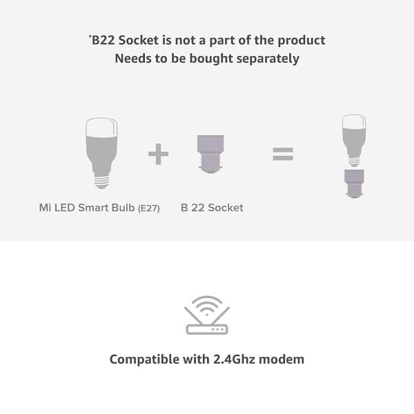 2 Pack--Mi 10W LED Smart Wifi Bulb(White and Color/Hue)..E27