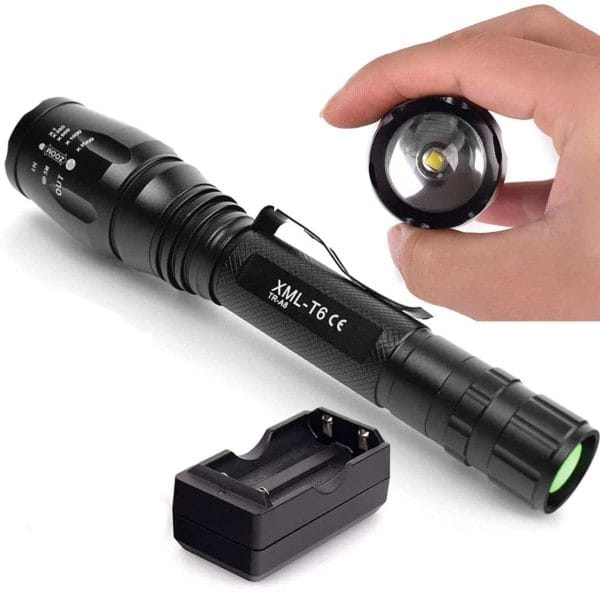 300m Beam V.2 LEDFlashlight 18650 T6 XML. Torch + 18650 + Charger