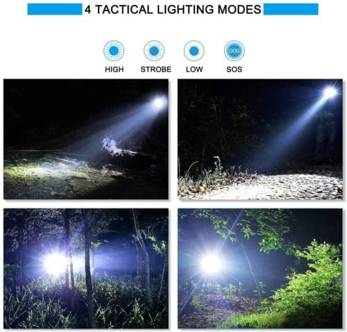 0.3Km PEETPEN L40- Osram Led USB rechargeable Flashlight/torch. 900 Lumens, IPX67 Waterproof, 18650 Battery Included