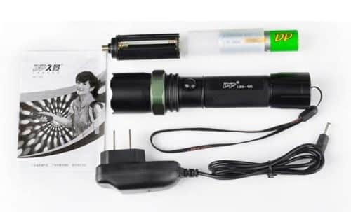 DP. Light Zoomable Rechargeable LED Flashlight Torch model 521 3 Mode CREE bulb. Uses 18650 or AAA batteries.