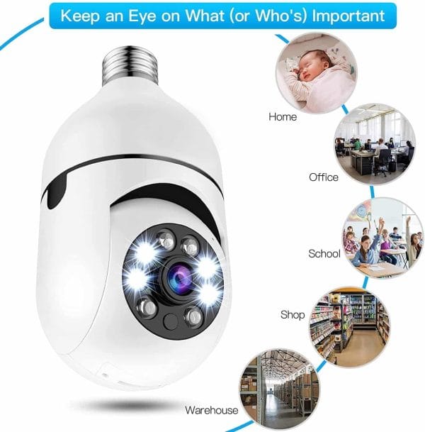 Wifi PTZ CCTV Bulb Camera YIOT App