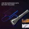 0.3Km PEETPEN L40- Osram Led USB rechargeable Flashlight/torch. 900 Lumens, IPX67 Waterproof, 18650 Battery Included
