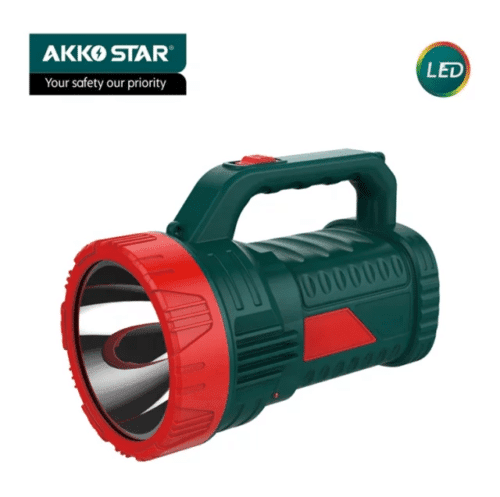 AKKO STAR (AK-87283) 15w Rechargeable Double Gear With Side Light LED Lead-Acid Battery Searchlight / LED Torchlight flashlight | 10 Hrs Runtime