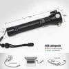9-in-1 Multi-Function LED Solar/Electricity Rechargeable Flashlight--With Alarm Sound