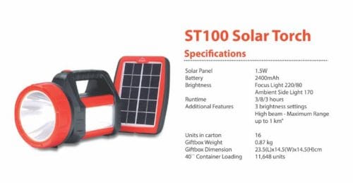 D Light T200 Solar Lantern Search light
