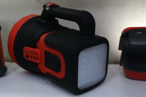 DP-7311 Rechargeable Jumbo Search Light Flashlight torch AC/DC 15 W 7000mAh Powerbank - Black,Red