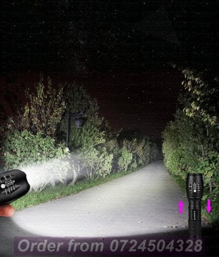 Rechargeable Military Grade LED Tactical Flashlight with CREE bulb.(250m beam) Removable 18650 battery. AAA batteries compatible