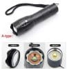 Rechargeable Military Grade LED Tactical Flashlight with CREE bulb.(250m beam) Removable 18650 battery. AAA batteries compatible
