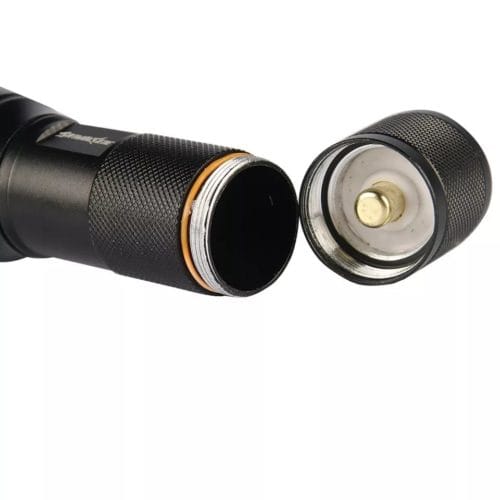 Rechargeable Military Grade LED Tactical Flashlight with CREE bulb.(250m beam) Removable 18650 battery. AAA batteries compatible