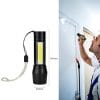 Small-sized  USB Rechargeable LED Flashlight.(XPE+COB)Inbuilt Battery.