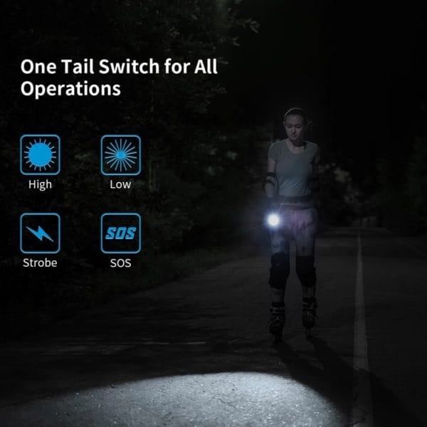 120m PEETPEN L9 - USB Rechargeable Osram LED Flashlight Pocket Torch 4 Modes 500 Lumens 10440 Battery IPX4 Waterproof