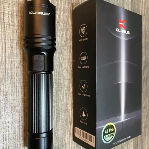 Klarus A1 PRO Torch Tactical Flashlight 1300 Lumens USB Torch