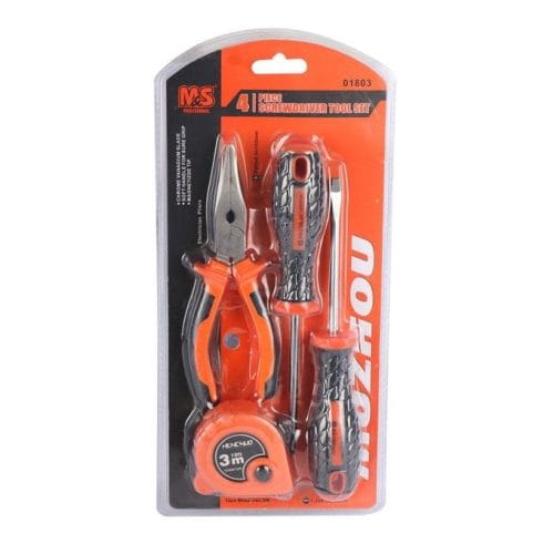M&S 4 Piece Screwdrivers, Pliers, Tape Measure DIY Tool Set