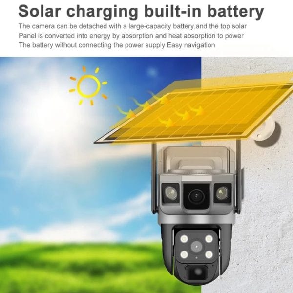 Solar Dual Lens CCTV Ai Camera