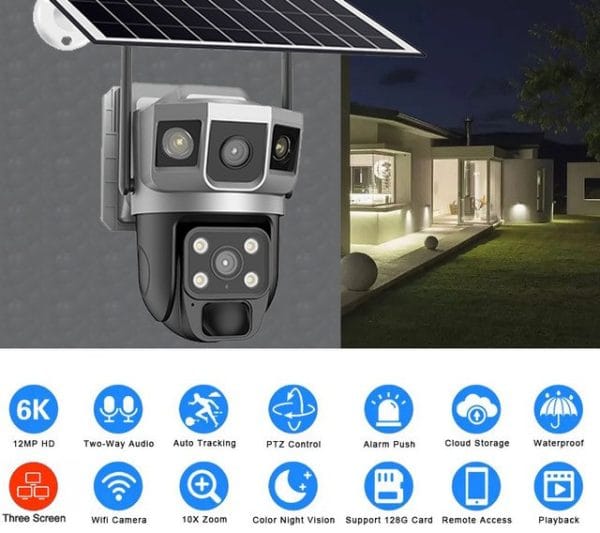 Solar Dual Lens CCTV Ai Camera