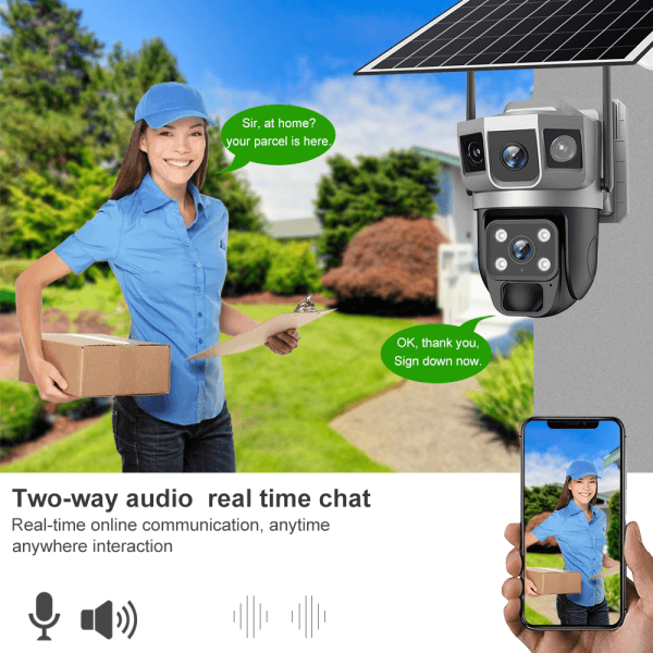 Solar Dual Lens CCTV Ai Camera