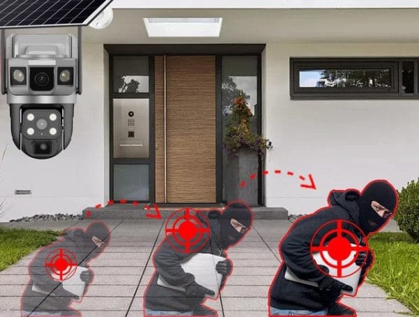 Solar Dual Lens CCTV Ai Camera