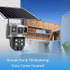 Solar Dual Lens CCTV Ai Camera