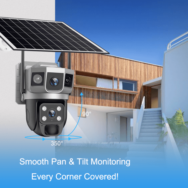 Solar Dual Lens CCTV Ai Camera
