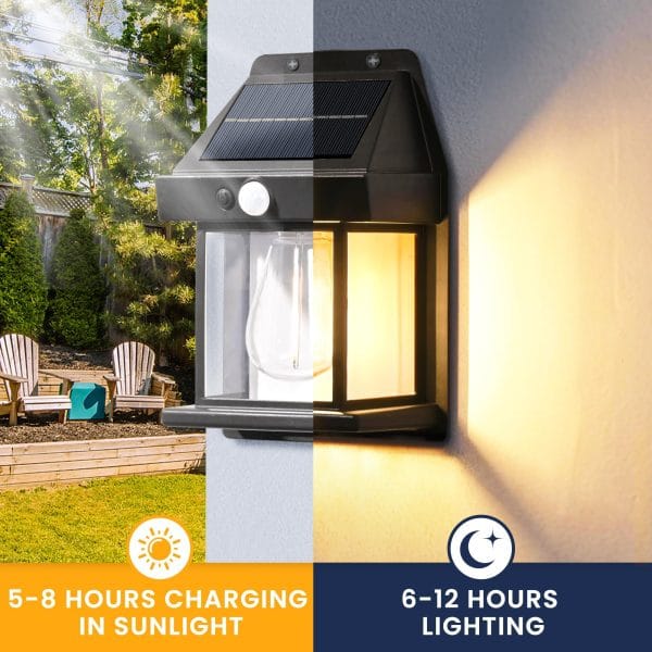 Waterproof Outdoor Solar Outdoor Wall Light, Dusk To Dawn Motion Sensor -For Porch,Patio,Garage