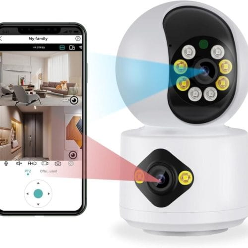 Dual Lens Smart WiFi Indoor Camera ICsee app