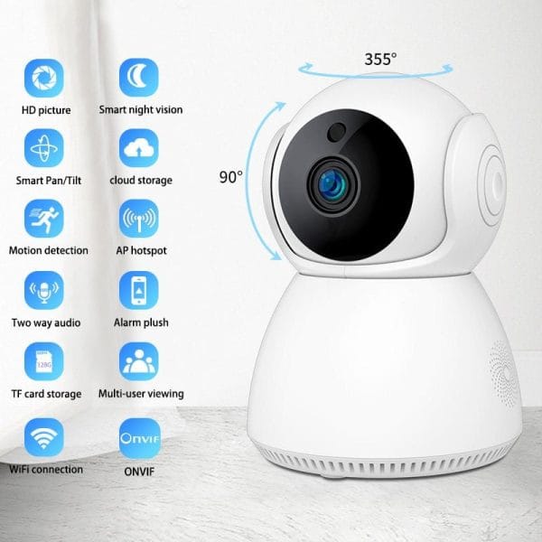 Smart wifi Cmara V380 Two-way Audio mic White v380pro