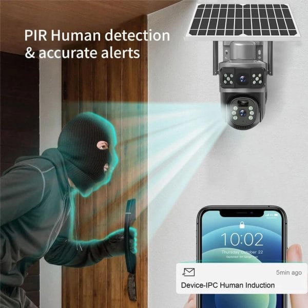 Solar AI Smart CCTV Motion Detection Camera