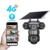360° Solar Security Camera with 4G SIM & Triple Lens