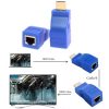 HDTV HDMI to RJ45 (Cat5e/Cat6) Extender Adapter – Blue