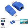 HDTV HDMI to RJ45 (Cat5e/Cat6) Extender Adapter – Blue