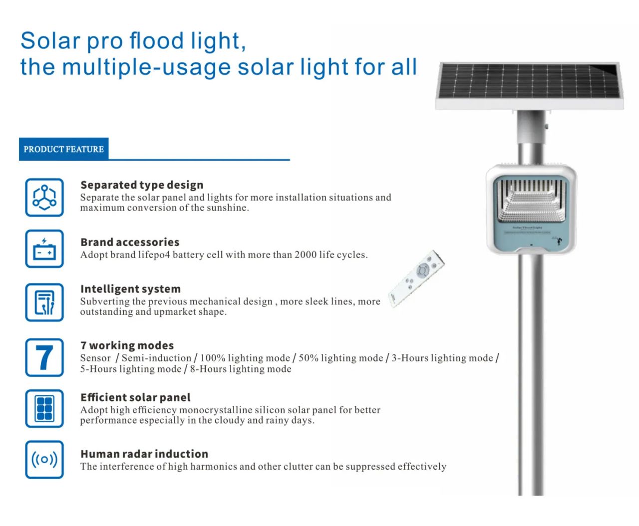 smart motion led flood light with remote control 1