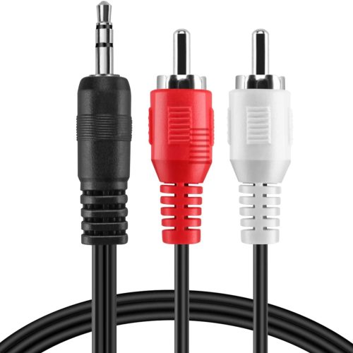 Premium 3.5mm to 2RCA Stereo Audio Cable - Gold-Plated, Bi-Directional