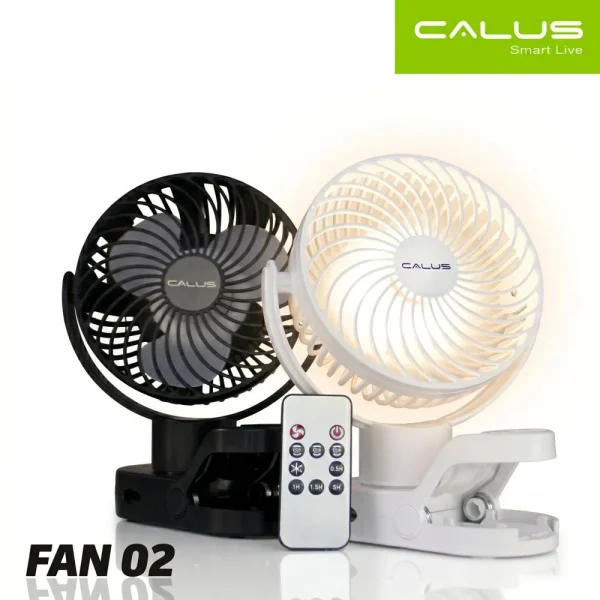 CALUS Fan 02 Portable Rechargeable Fan – 360° Automatic Rotation, Remote Control & 4000mAh Battery
