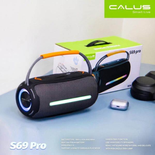 CALUS S69 Pro 30W Portable Bluetooth Speaker – 8000mAh, RGB Lights & TWS