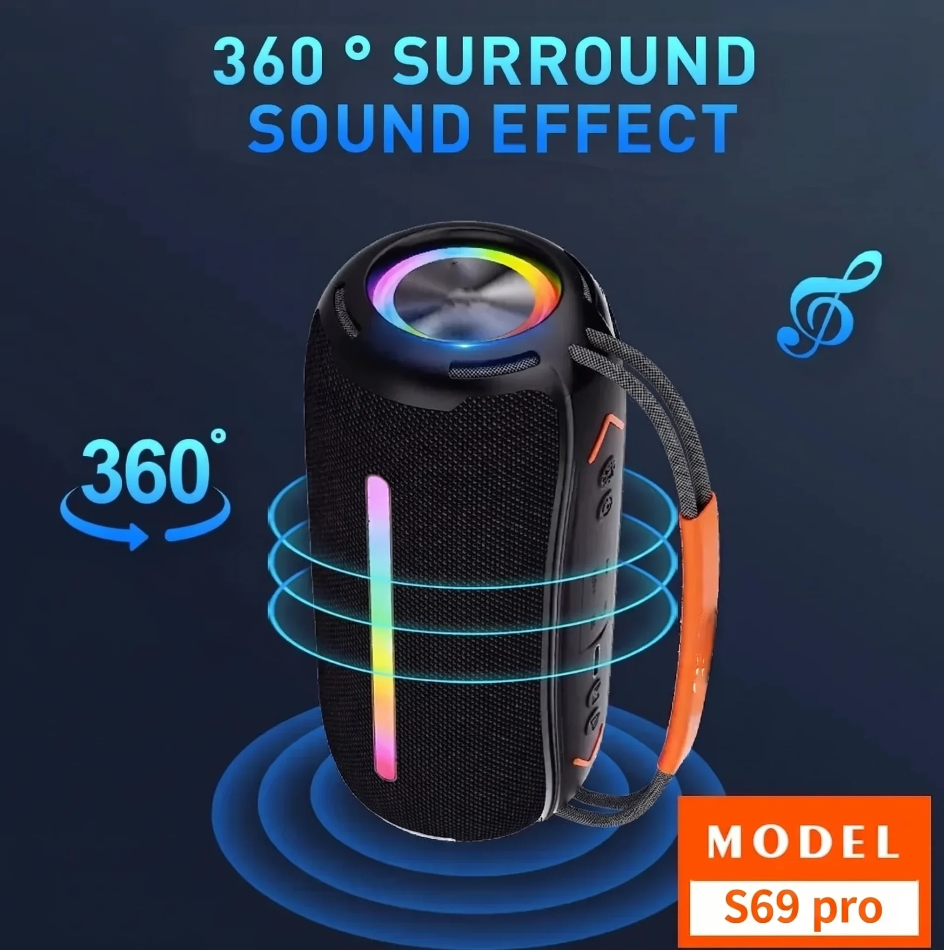 calus-s69-pro-30w-bluetooth-speaker 360 degrees surround sound effect